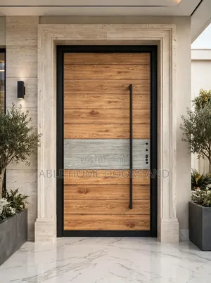 Local Made Pivot Door Wooden Fence Design With Smart Lock 