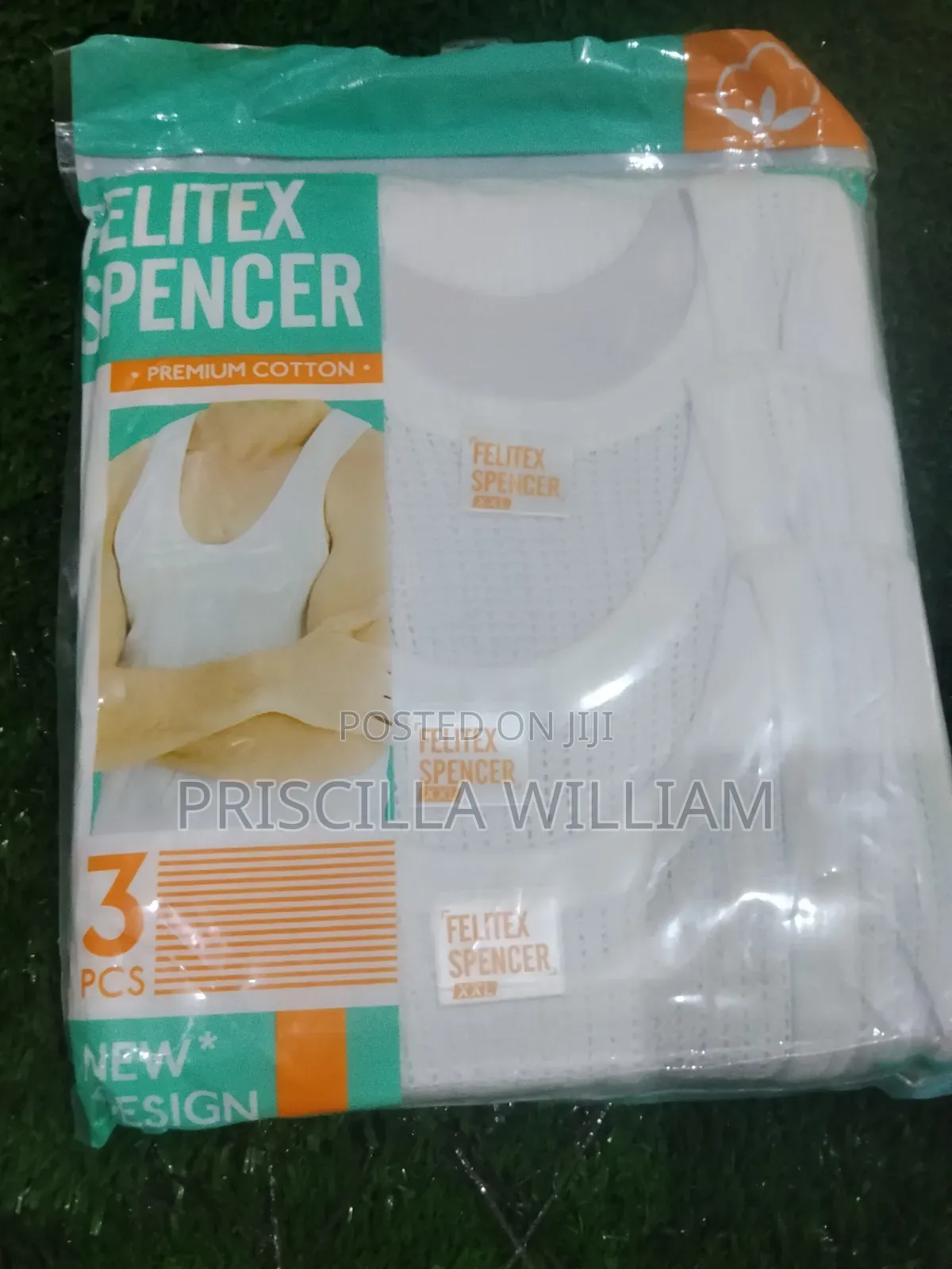 Original Felitex Spencer Premium Cotton Singlet - 3 PCS Pack - White
