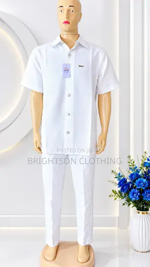 Premium White Men’s Two-Piece Outfit | Ready-to-Wear| Instant Delivery