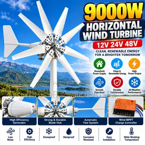 9000W 48V Horizontal Wind Turbine Clean Energy Generator
