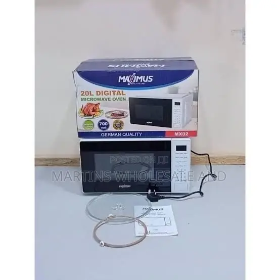 Maximus 20L Digital Microwave Oven (Model MX01) in Black, Featuring