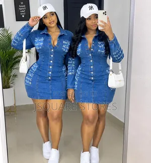 Short Jeans Gown Available in Size L, XL, 2xl & 3xl