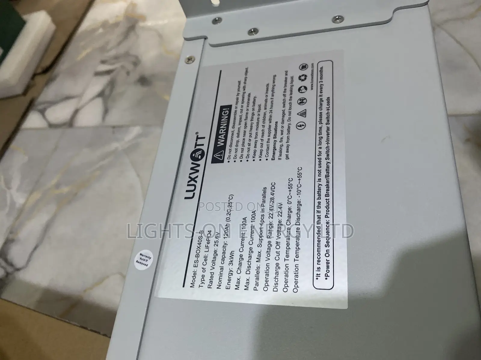 Luxwatt 3kwh Lithium Battery