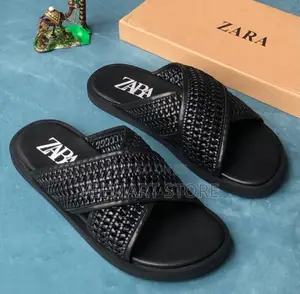 Zara Woven Criss-Cross Slide Sandals