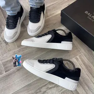 ** ` new Balmain B-Skate Lowtop Snks—leather & Suede SNK