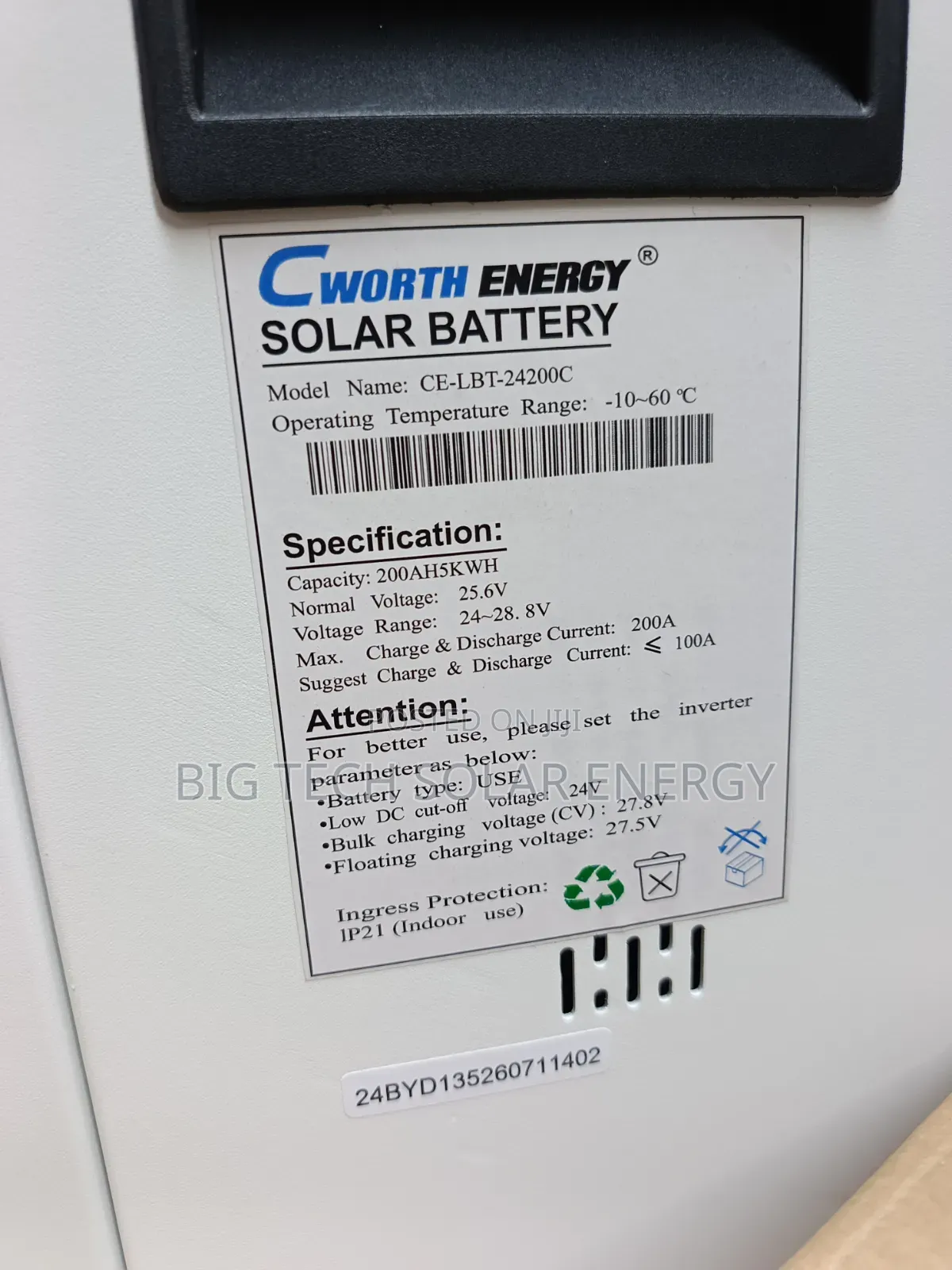 5kwh 24v Cworth Energy Lithium Ion Battery