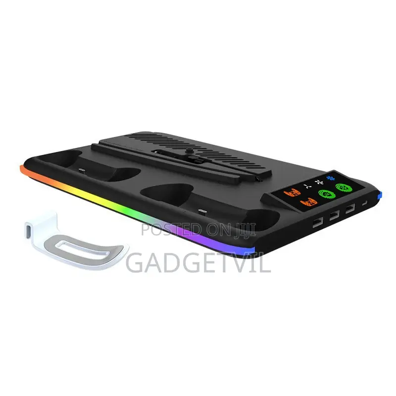 PS5 Series Game Console Universal Cooling Fan Base RGB Light