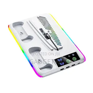 PS5 Series Game Console Universal Cooling Fan Base RGB Light