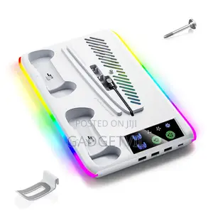 PS5 Series Game Console Universal Cooling Fan Base RGB Light