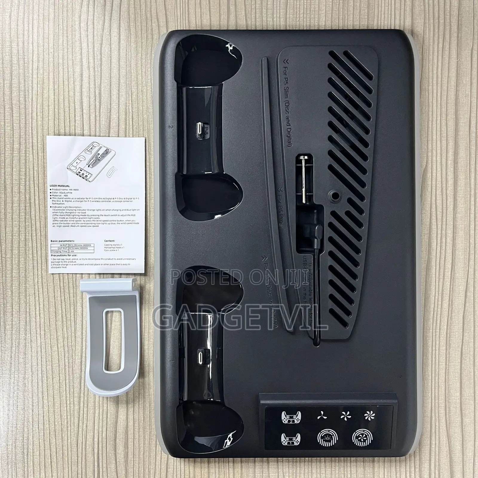 PS5 Series Game Console Universal Cooling Fan Base RGB Light