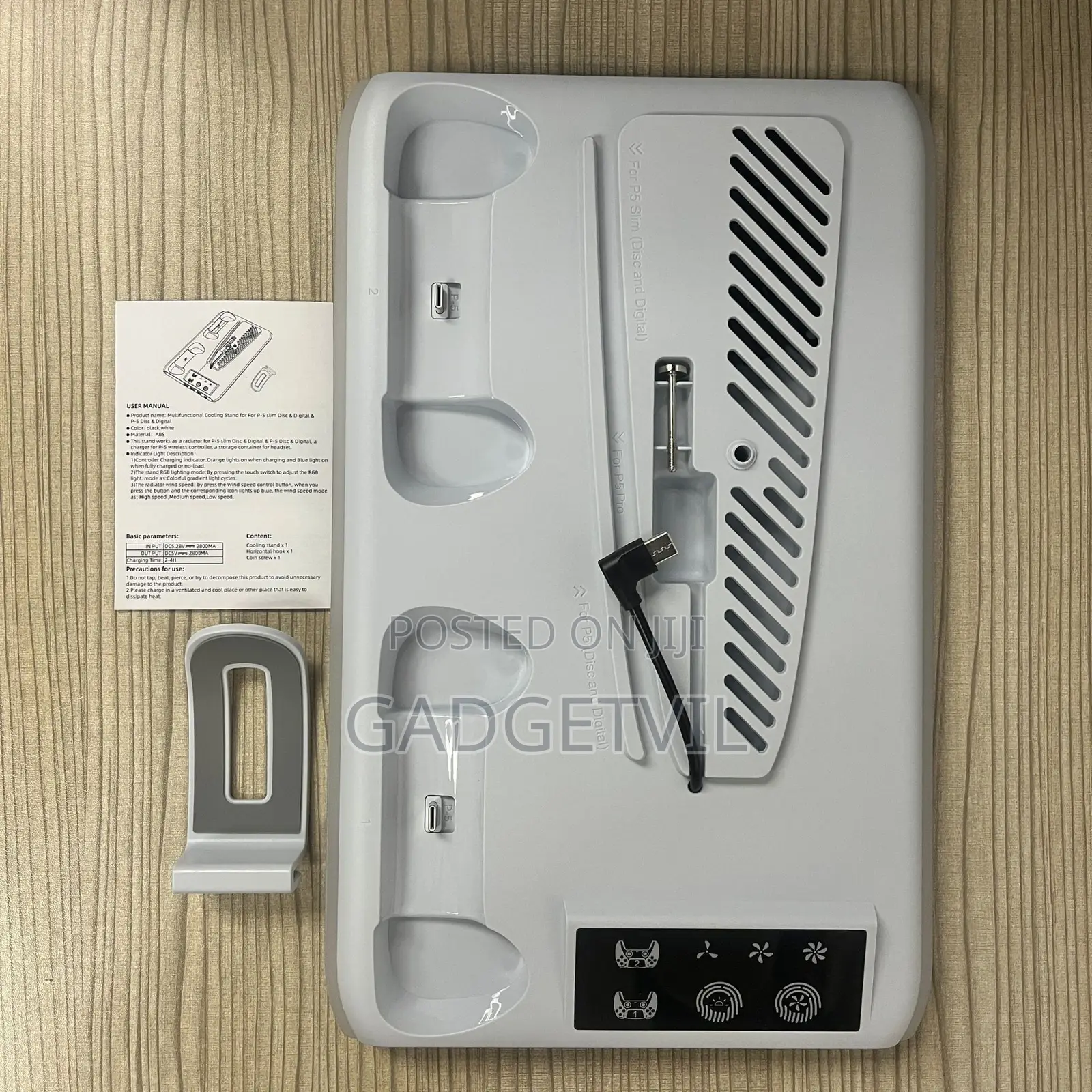 PS5 Series Game Console Universal Cooling Fan Base RGB Light
