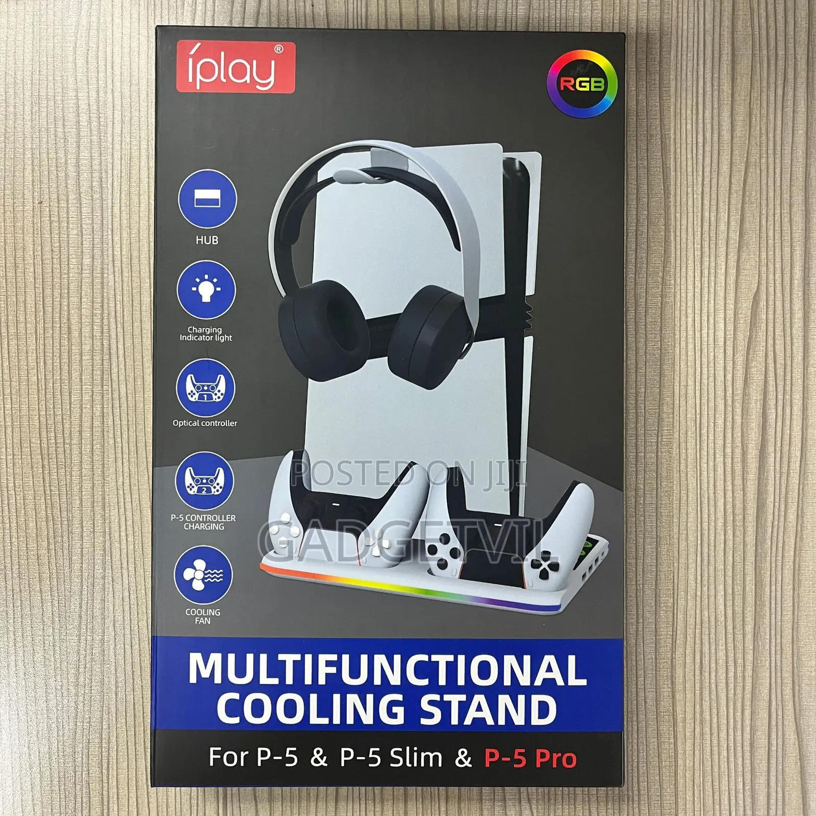 PS5 Series Game Console Universal Cooling Fan Base RGB Light