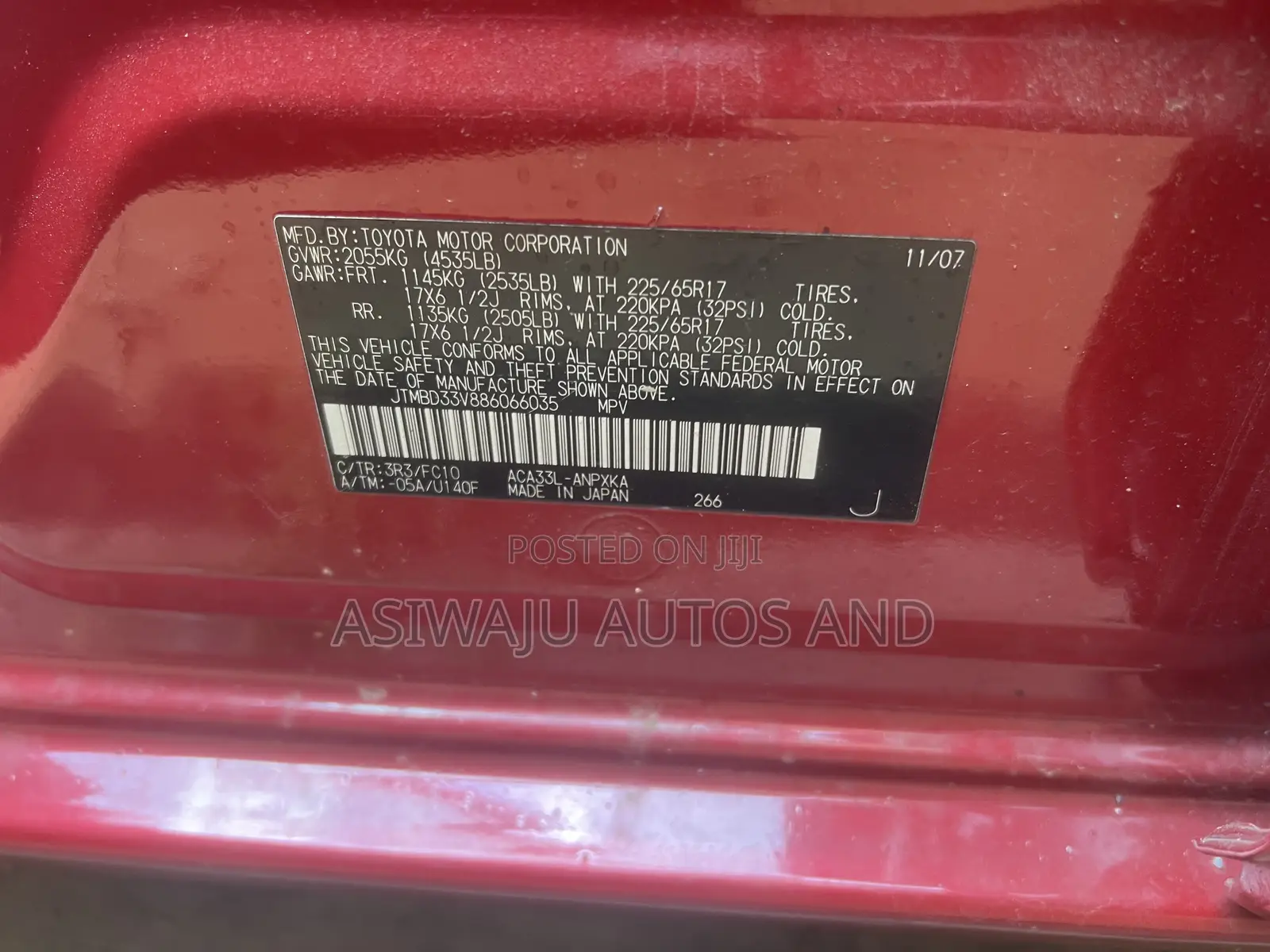 Toyota RAV4 Limited 2008 Red