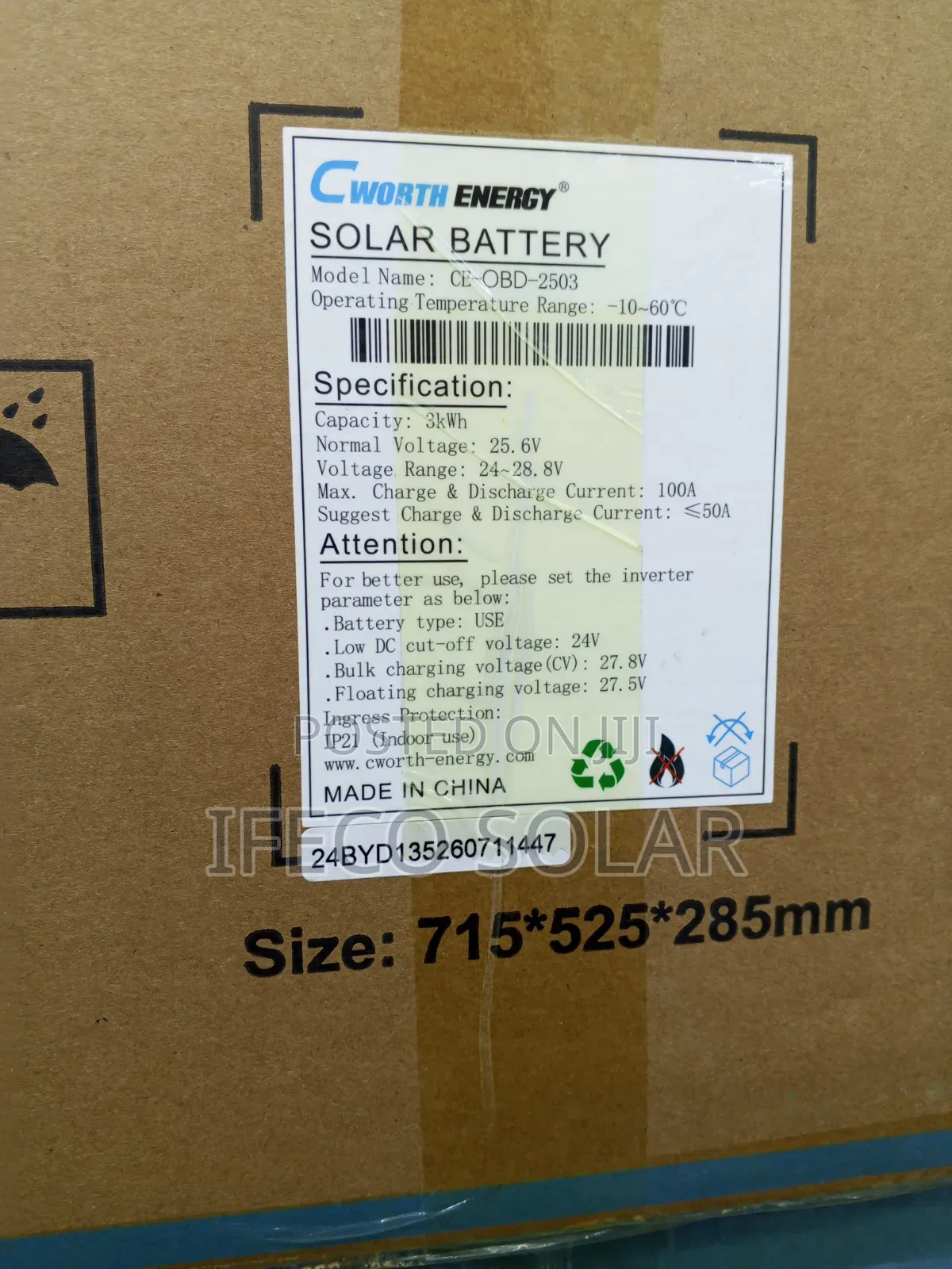 Cworth 3kwh Lithium Battery