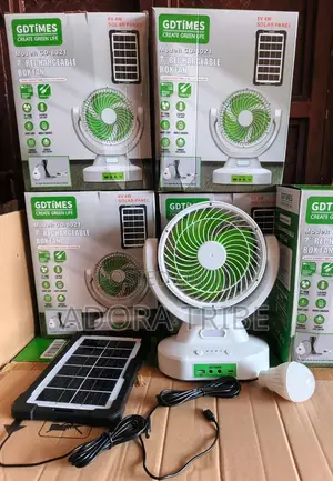 GDTimes 7" Solar Rechargeable Fan
