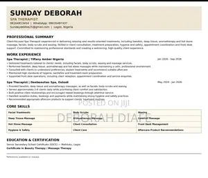 Health & Beauty CV