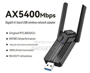 Wi-Fi 6E AX5400 USB Tri-Band Wireless Network Card