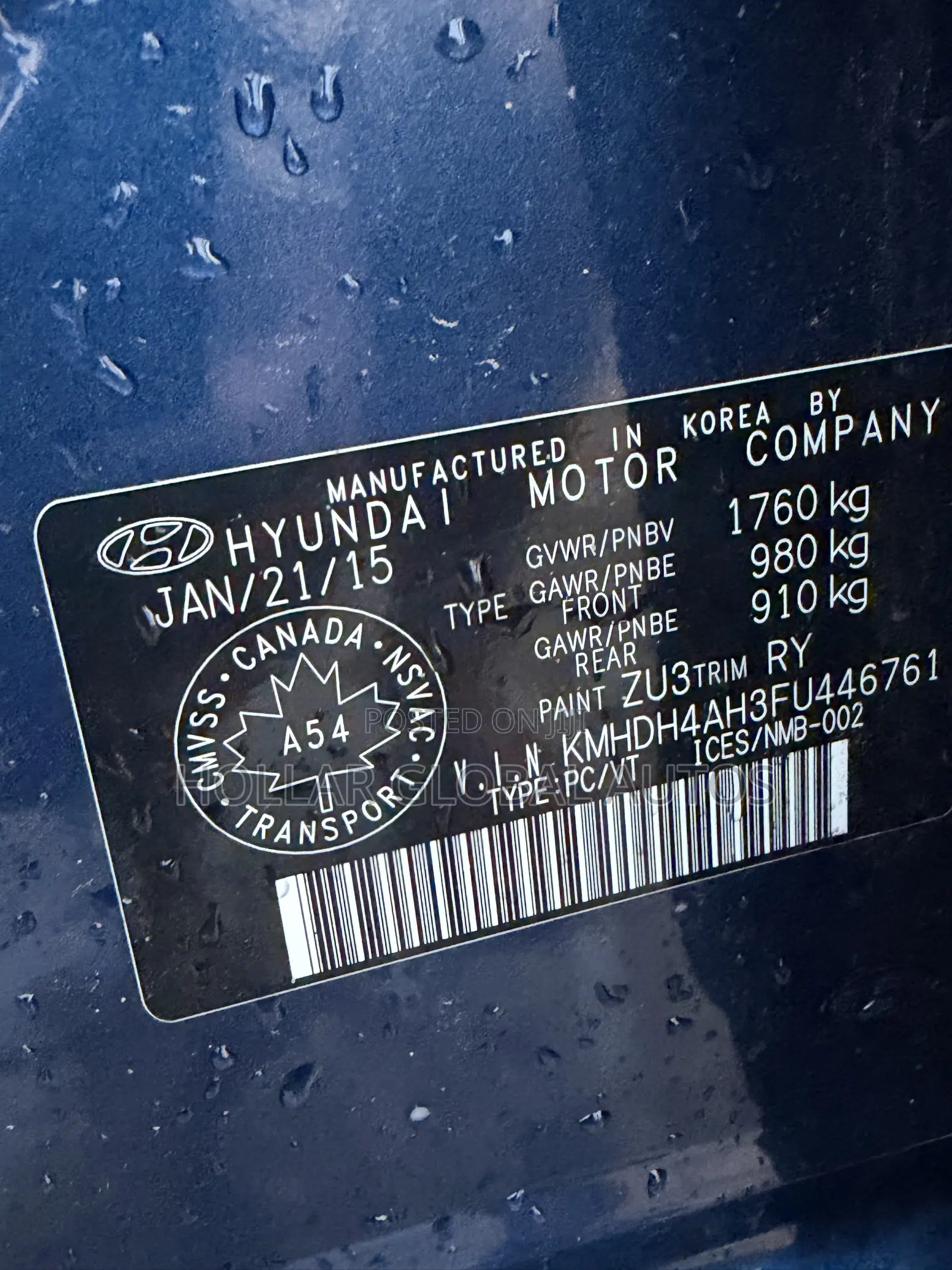 Hyundai Elantra 2015 Blue
