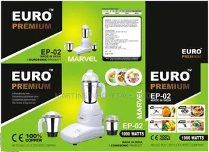 Euro Premium Marvel EP-02 Heavy Duty Blender, Mixer, and Grinder Set