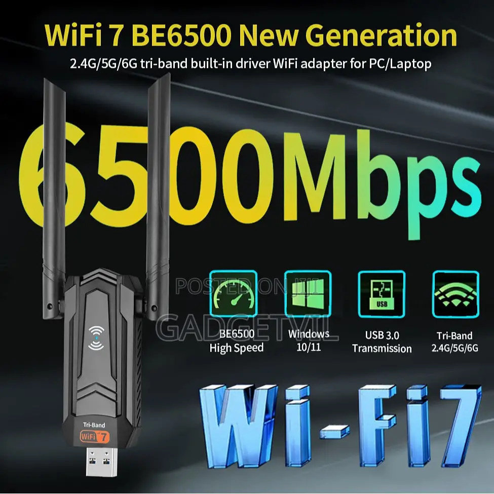 Wi-Fi 7 BE6500 USB Tri-Band Wireless Network Card