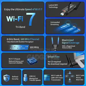 Wi-Fi 7 BE6500 USB Tri-Band Wireless Network Card