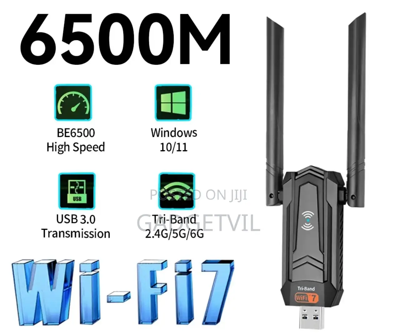 Wi-Fi 7 BE6500 USB Tri-Band Wireless Network Card