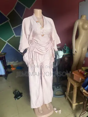Draw Strings Top and Trousers ,Chiffon Kaftan Top and Black Pant