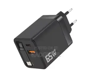 65W GaN Dual Port Fast Charging Power Adapter