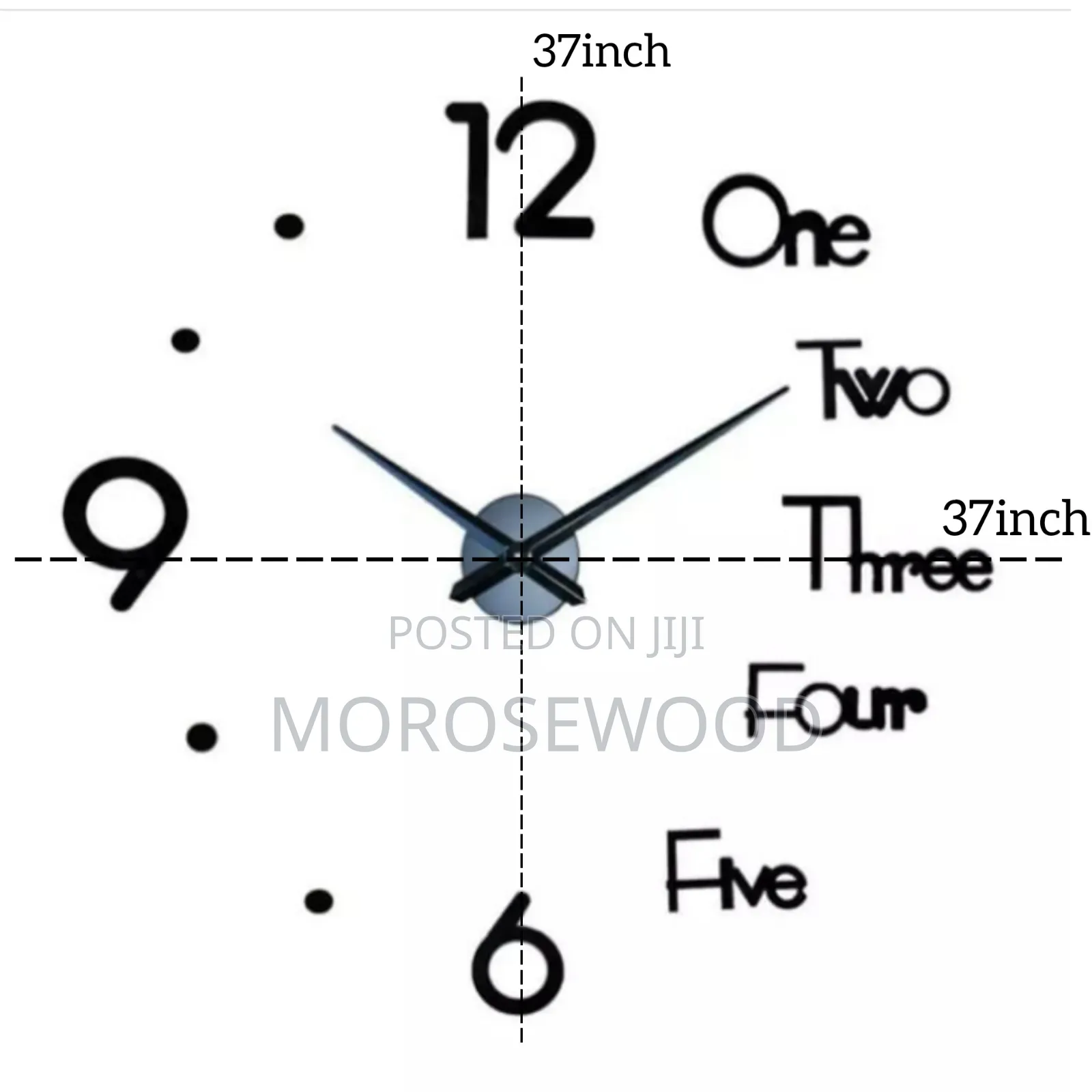 Large 3D Frameless Wall Clock Sticker DIY