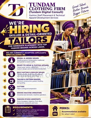 Experienced Tailors Needed