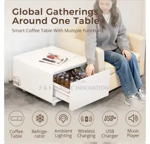 Smart Coffee /Center Table With Fridge