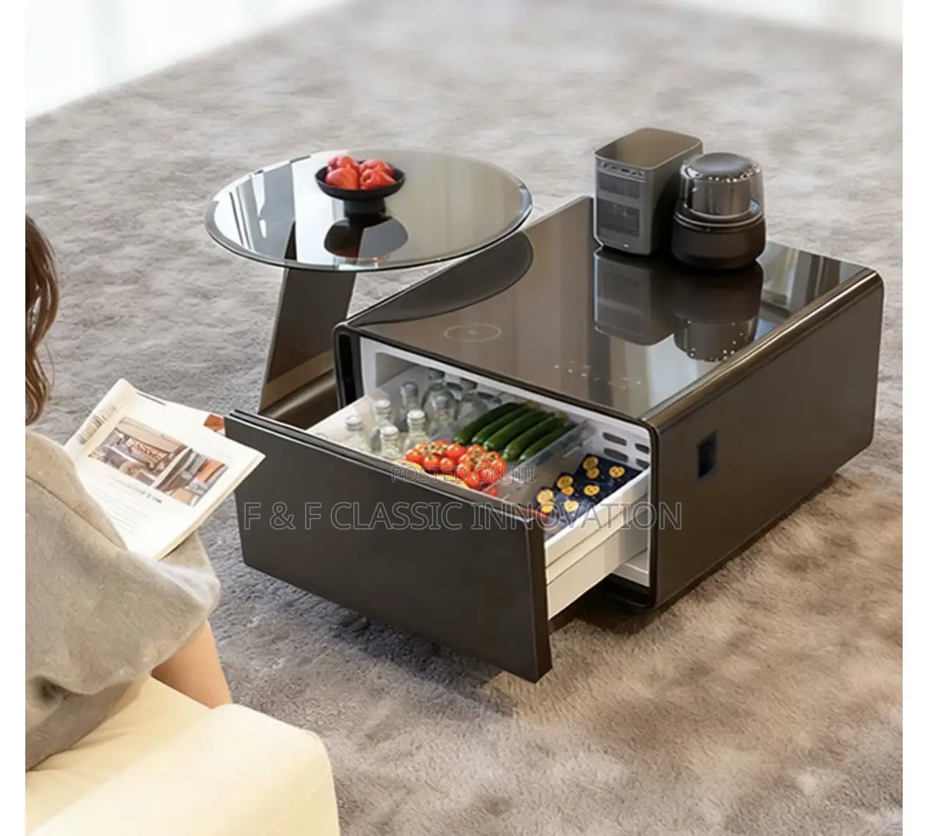 Smart Coffee /Center Table With Fridge