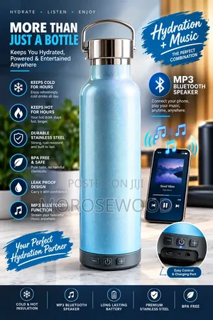 Stainless Steel Bluetooth Sport Water Bottle Outdoor Water Flask
