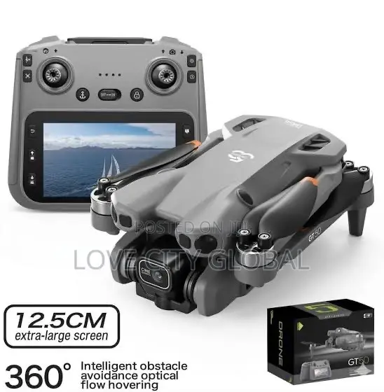 GT50 Drone Dual Camera & 2 Batteries, Remote Controller Display Screen
