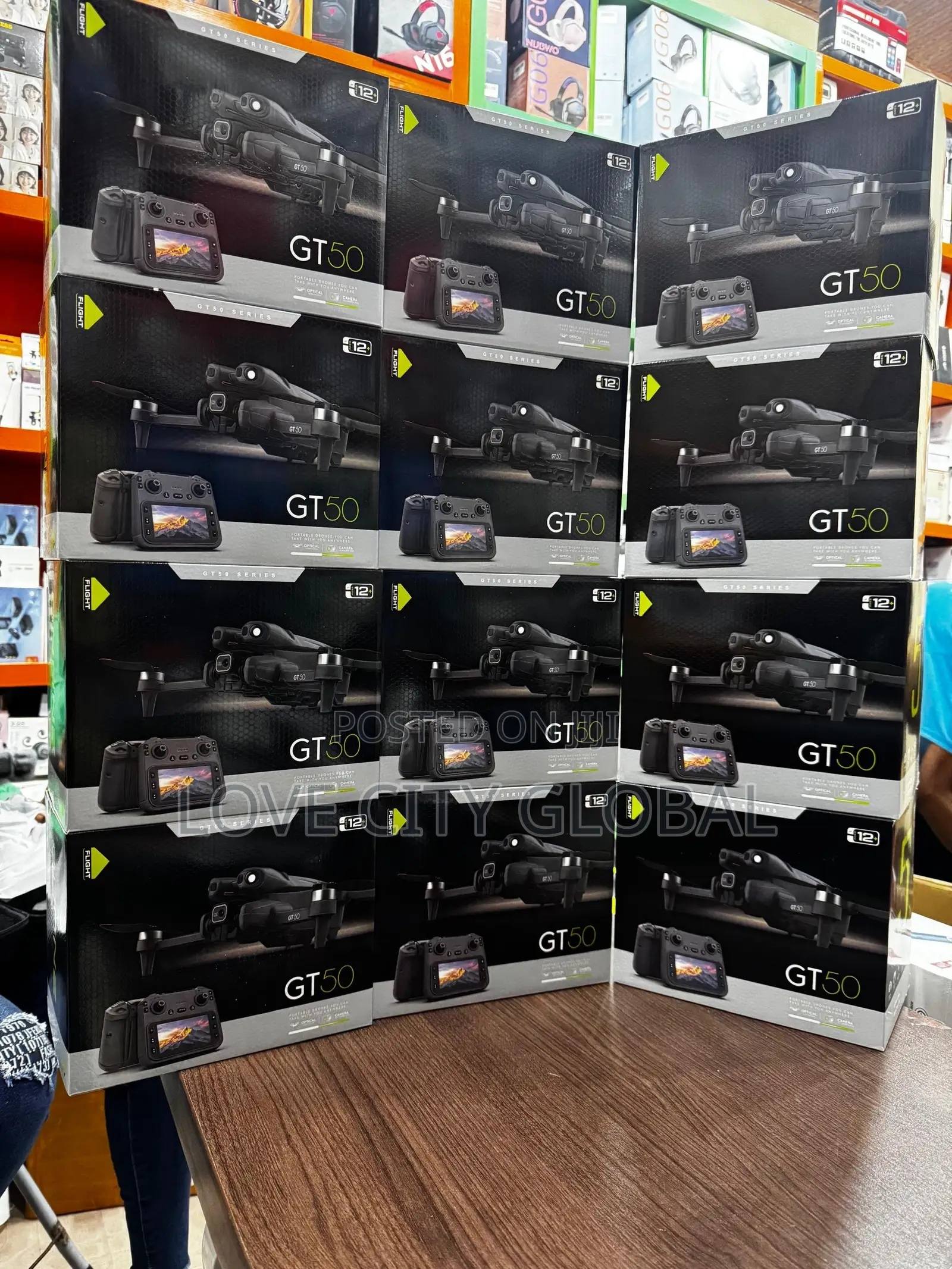 GT50 Drone Dual Camera & 2 Batteries, Remote Controller Display Screen