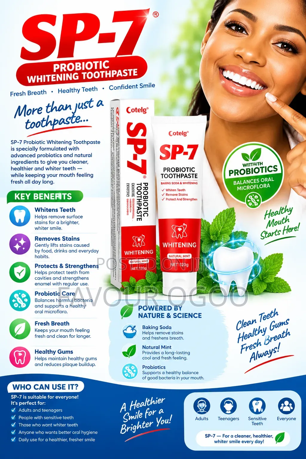 SP7 Upgraded Probiotic Whitening Toothpaste