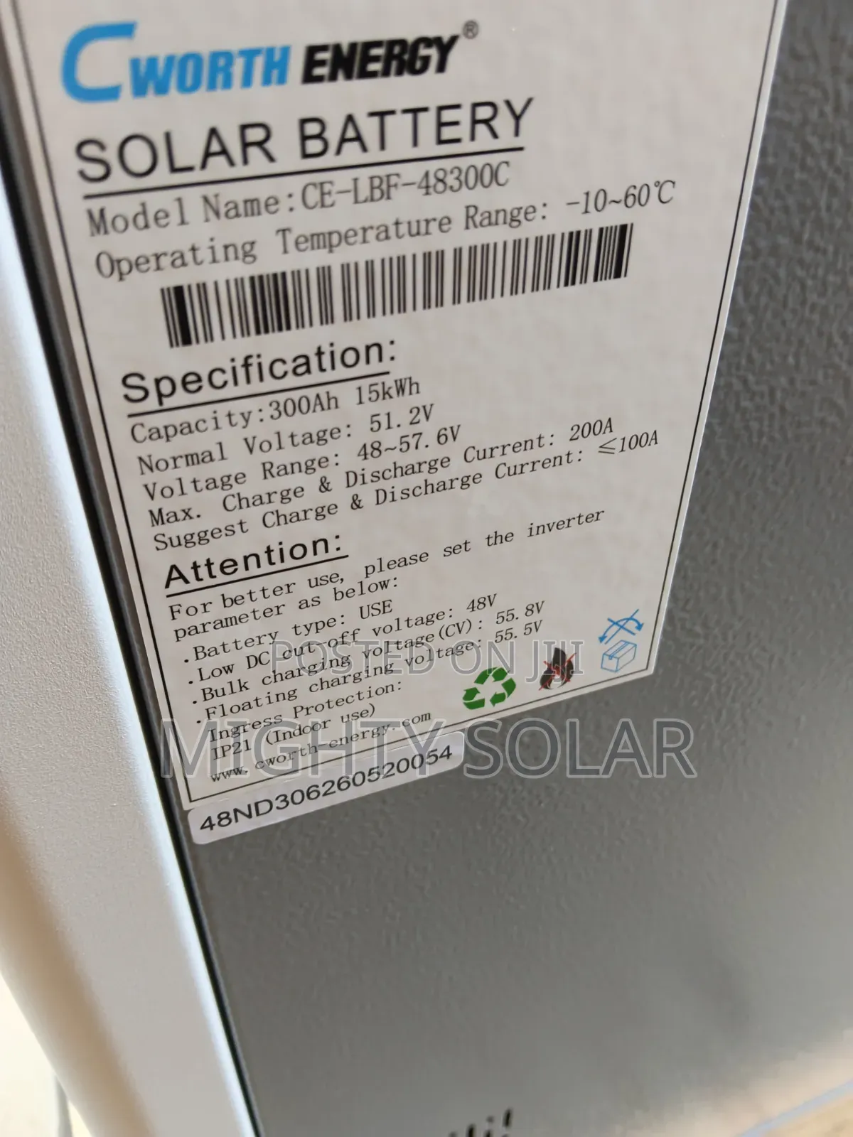 15kwh Cworth Lithium Ion Battery