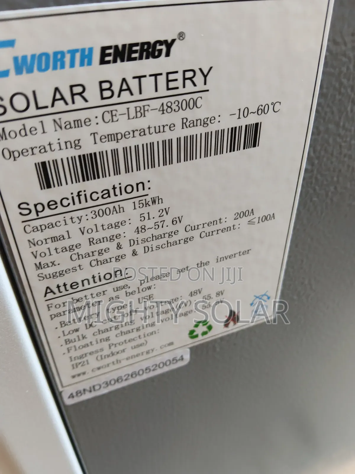 15kwh Cworth Lithium Ion Battery