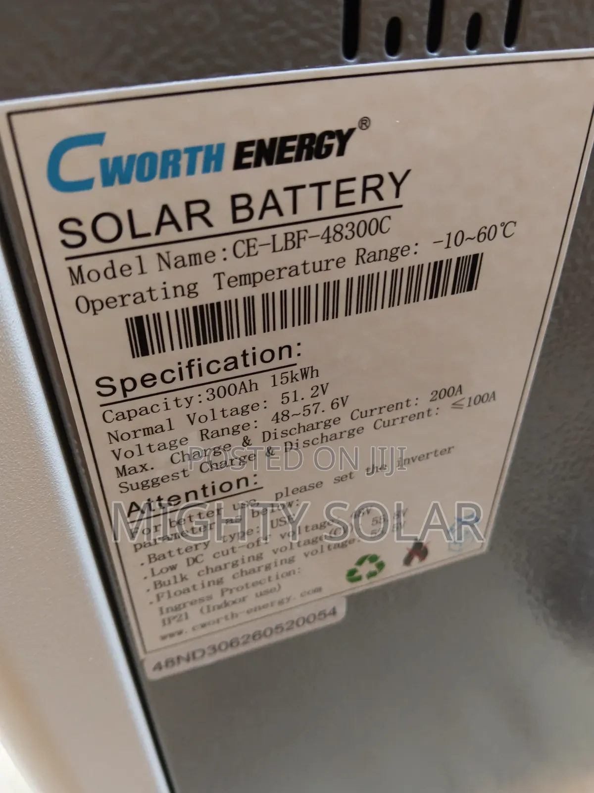 15kwh Cworth Lithium Ion Battery