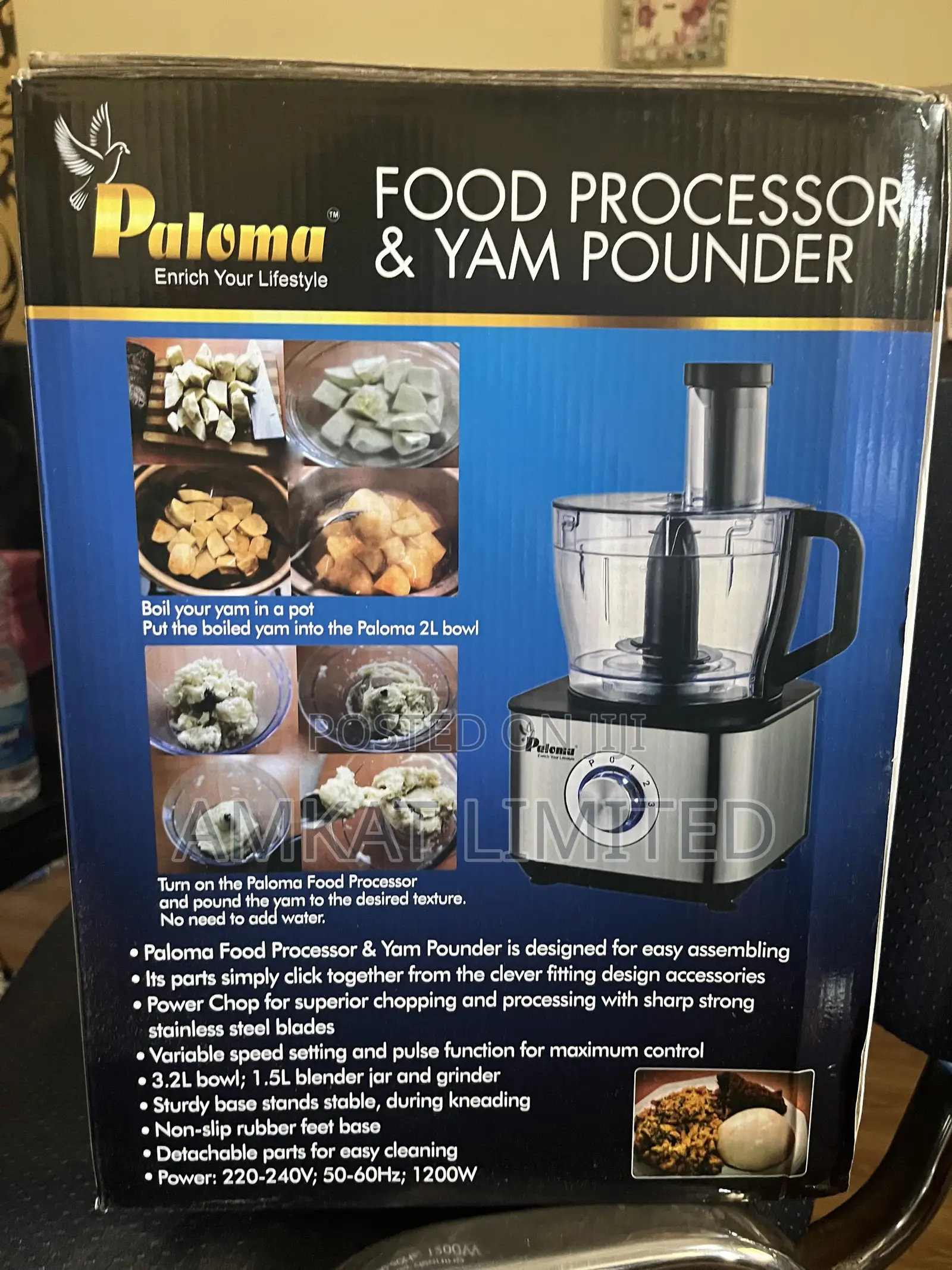 Paloma Food Processor &Yam Pounder (8in1)
