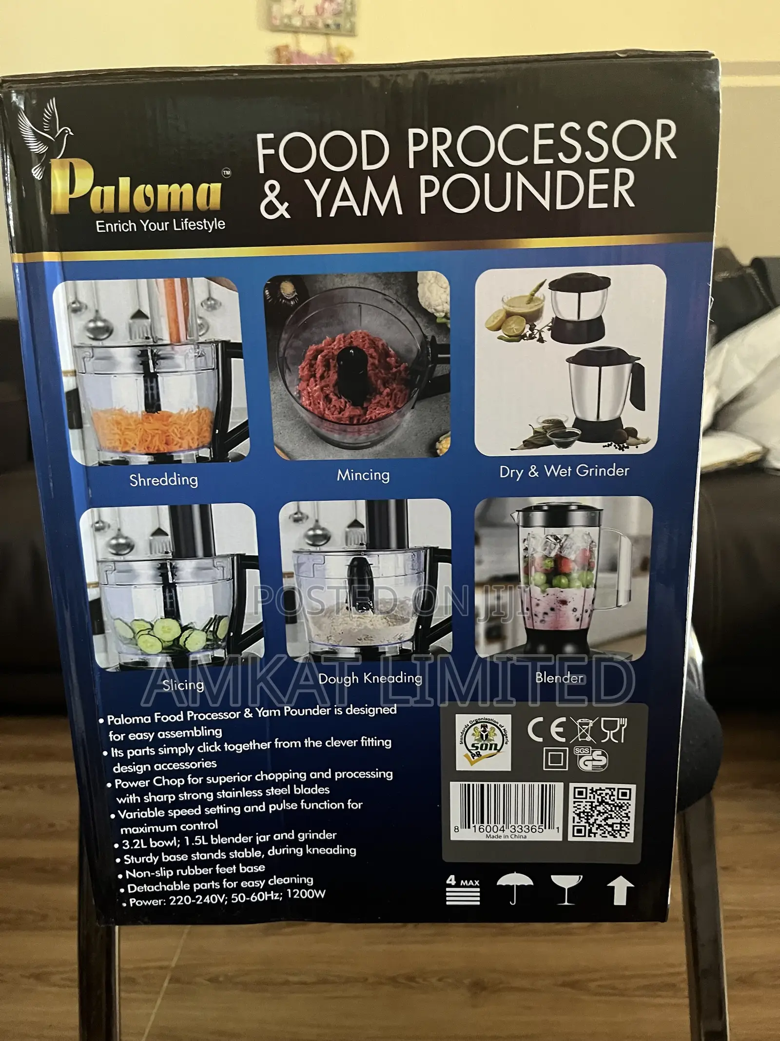 Paloma Food Processor &Yam Pounder (8in1)