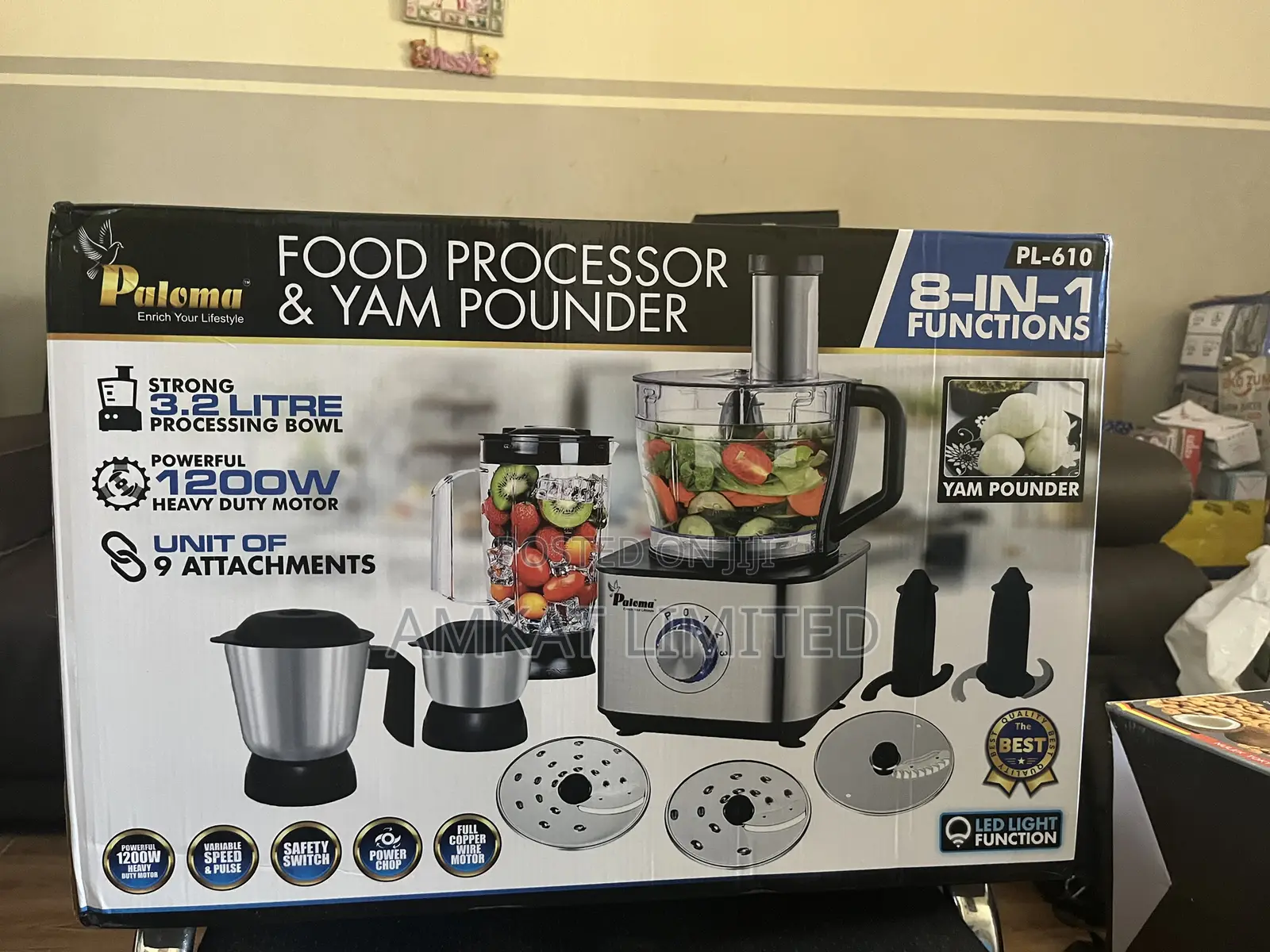 Paloma Food Processor &Yam Pounder (8in1)
