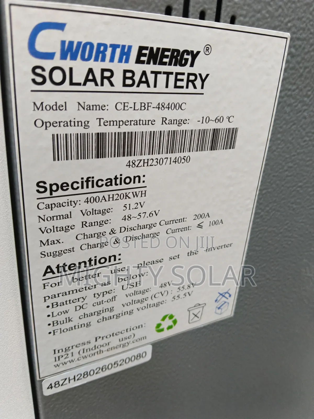 20kwh Cworth Energy Lithium Battery