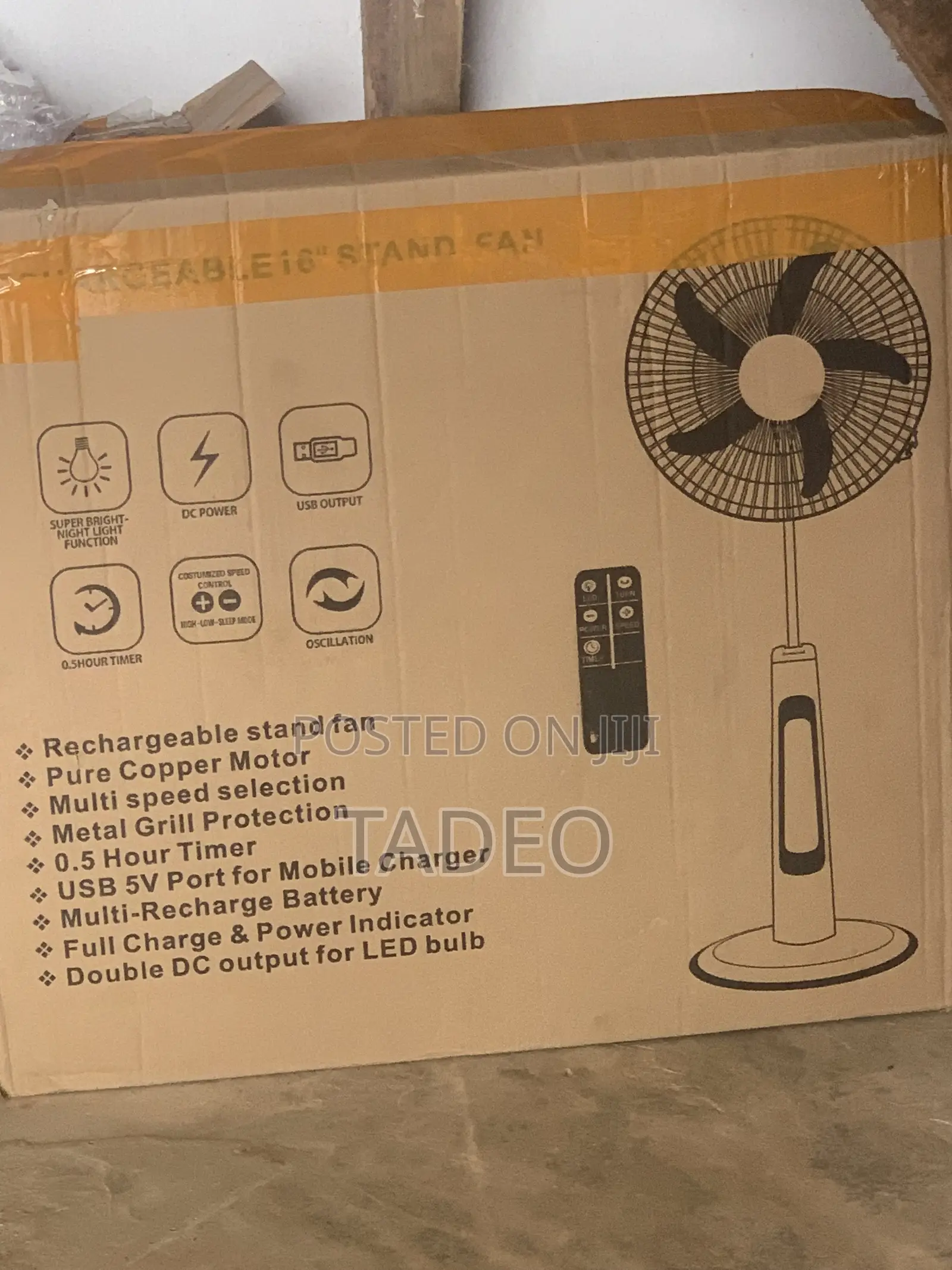 Rechargeable 16 Inch Solar Fan