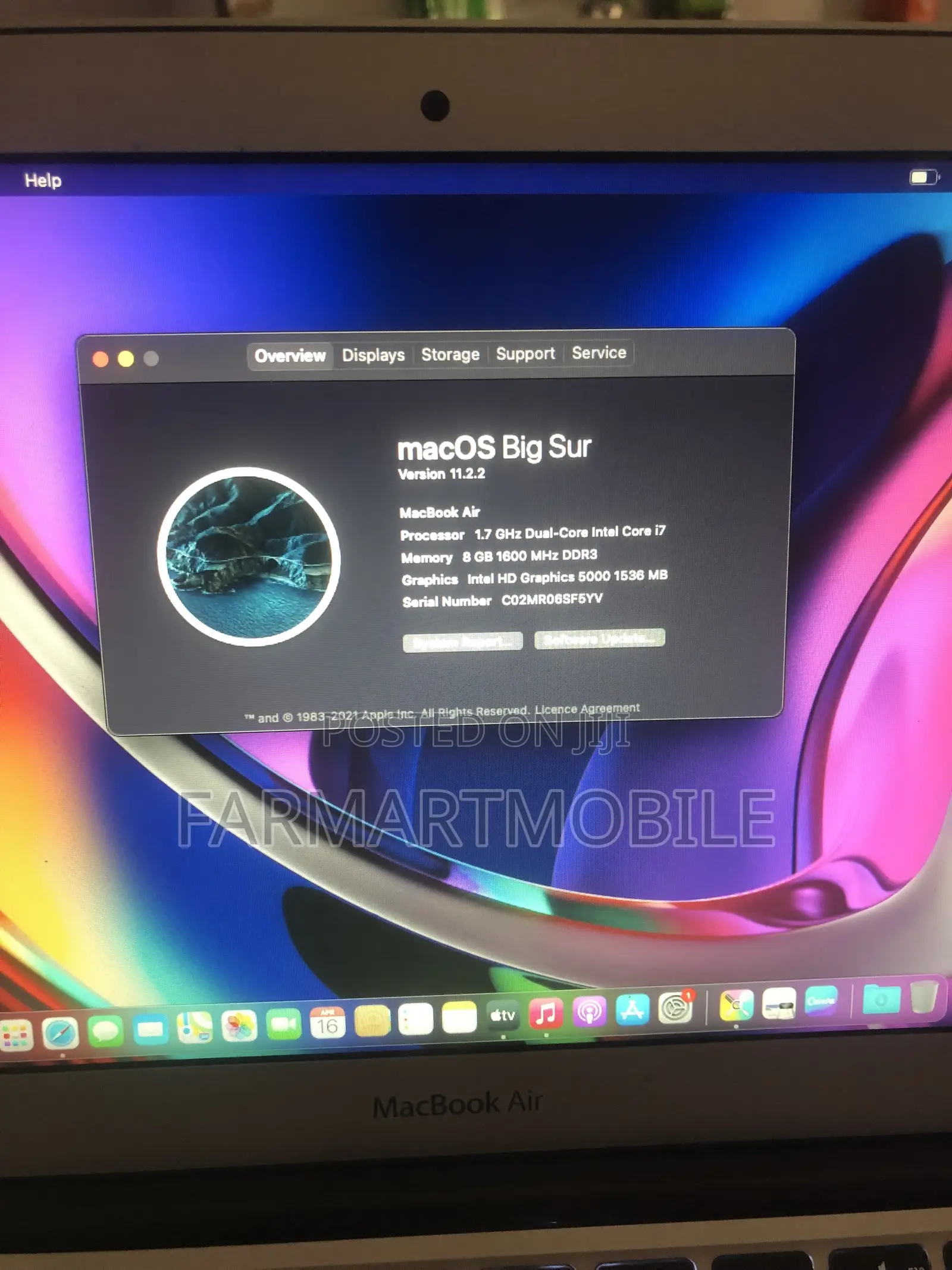 Laptop Apple MacBook Air 2015 8GB Intel Core i7 SSD 128GB