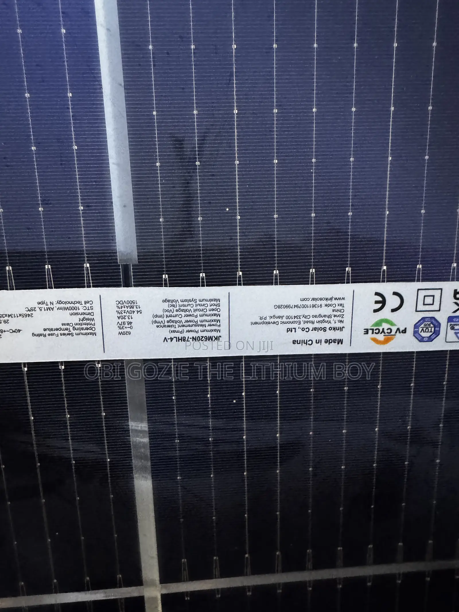 620w Jinko Solar Bifical Panel Best Importer of Jinko Solar Panel
