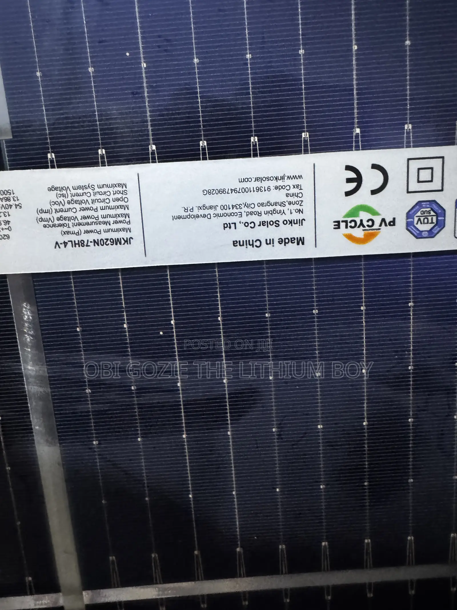 620w Jinko Solar Bifical Panel Best Importer of Jinko Solar Panel