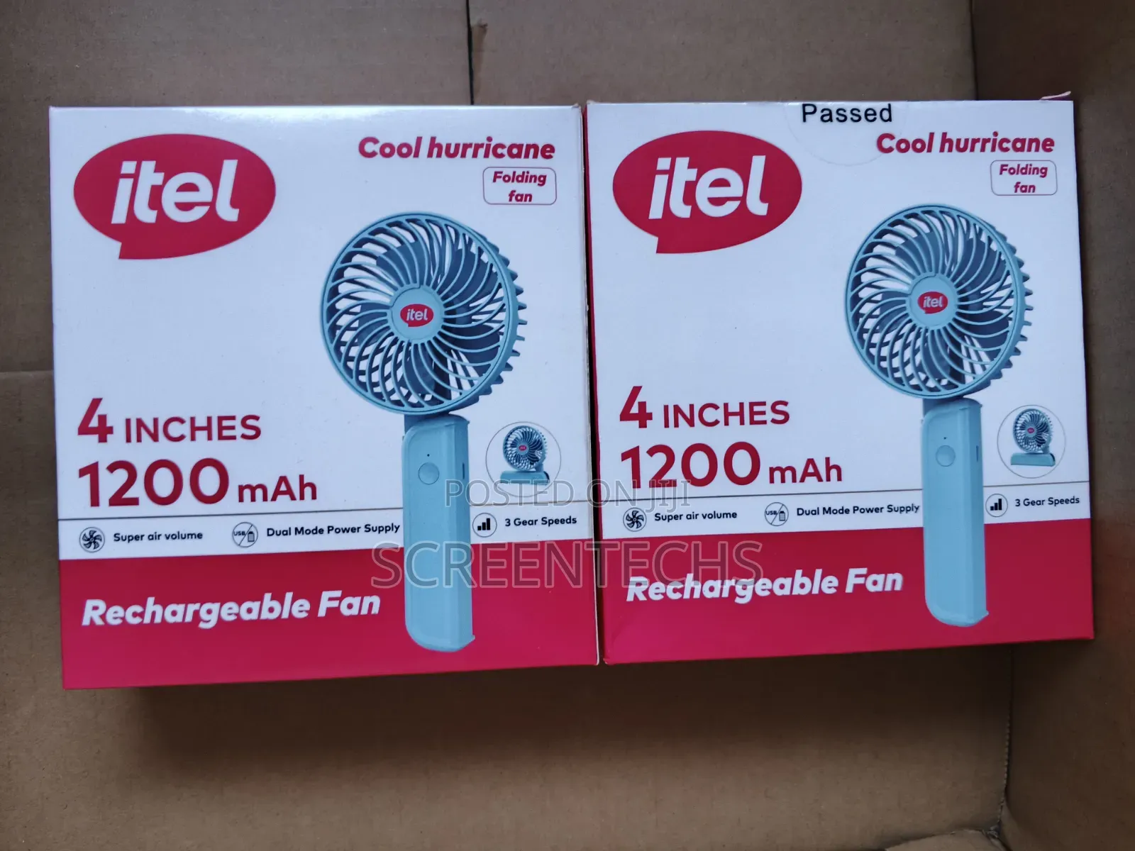 9 Hours Non-Stop Itel USB Type-C Hand Held Portable Rechargeable Fan