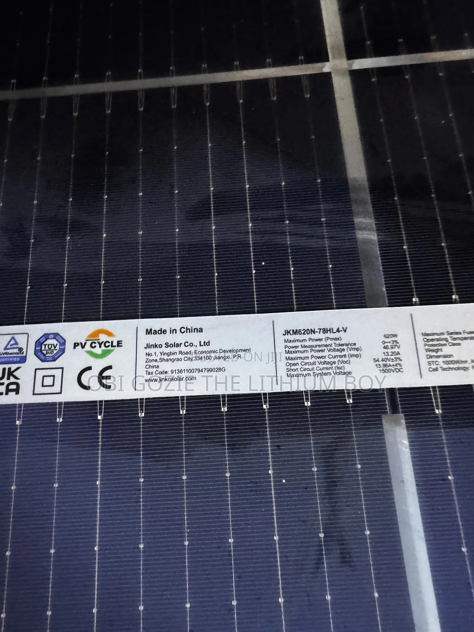 620w Jinko Solar Bifical Panel Best Importer of Jinko Solar Panel