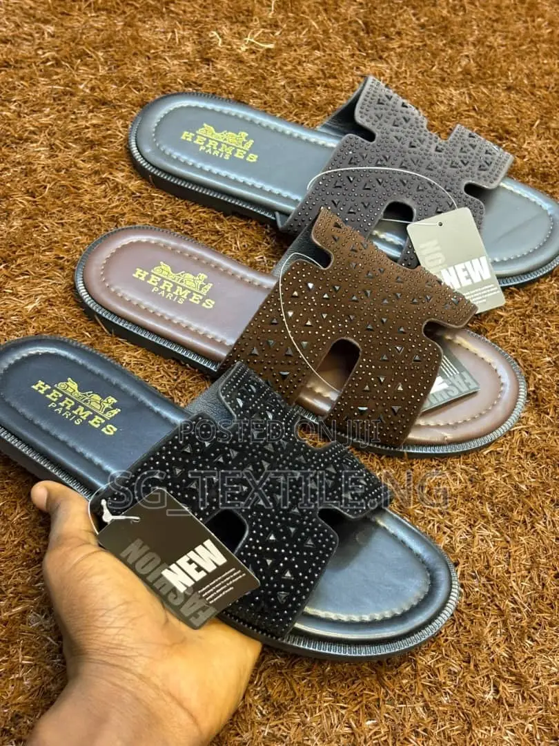 New Arrival Hermes Leather Palm Slippers